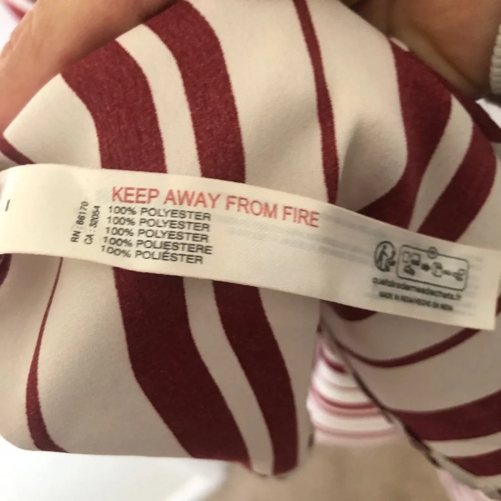 Anthropologie Asymmetrical Red and White Striped Slip Dress size XL - Picture 9 of 10